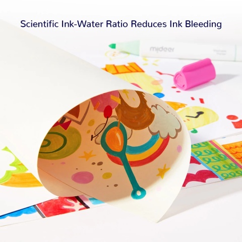 mideer Zmywalne markery z podwójną końcówką (24 kolory) MD4309