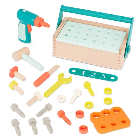 B.TOYS Fix ‘n’ Play Kit – skrzynka małego majsterkowicza, z WIERTARKĄ