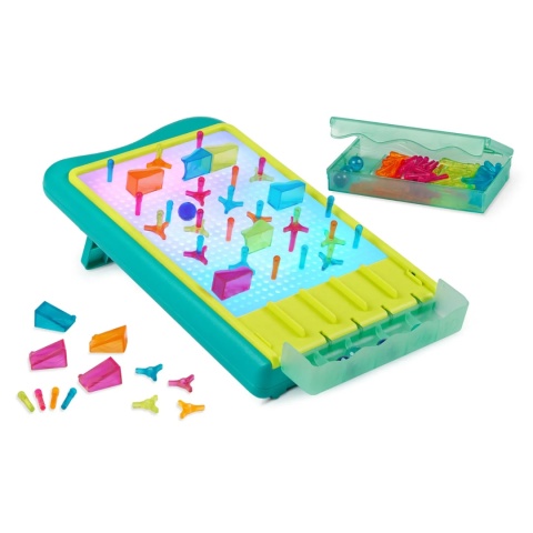 B.TOYS Light-Up Marble Drop – podświetlany tor kulkowy i świetlna tablica artystyczna 2w1 (180 el.)