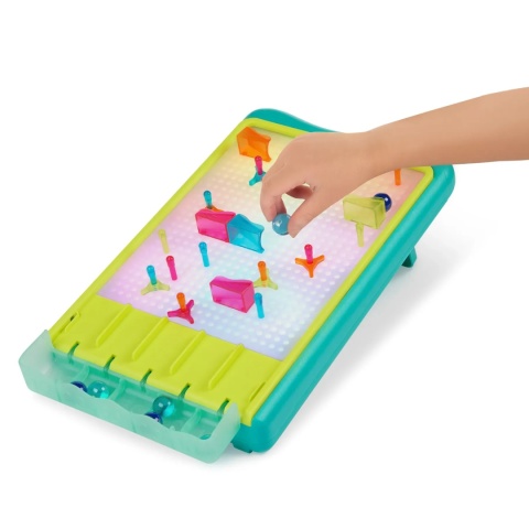 B.TOYS Light-Up Marble Drop – podświetlany tor kulkowy i świetlna tablica artystyczna 2w1 (180 el.)