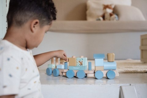 Little Dutch Pociąg Drewniany dla dzieci Forest Friends FSC niebieski