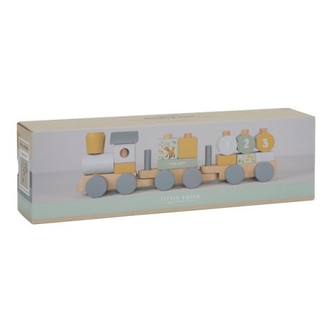Little Dutch Pociąg Drewniany dla dzieci Forest Friends FSC niebieski