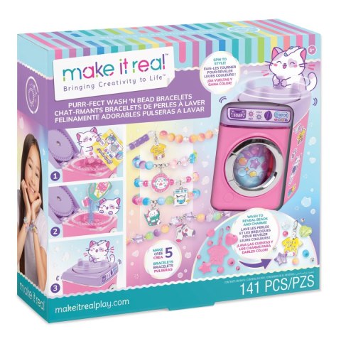 MAKE IT REAL ZestawPurrrfect Wash n Bead, zabawka kreatywna