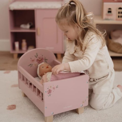 Little Dutch Drewniane łóżeczko dla lalek z pościelą FSC