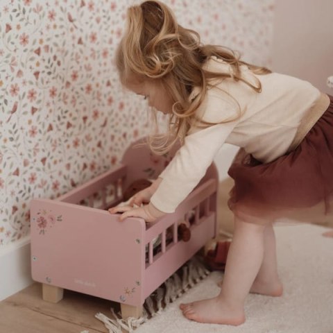 Little Dutch Drewniane łóżeczko dla lalek z pościelą FSC