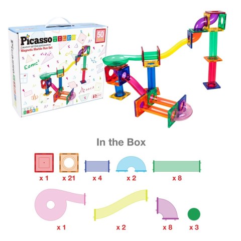 PICASSO Tor Kulkowy 50 Elementów, klocki magnetyczne