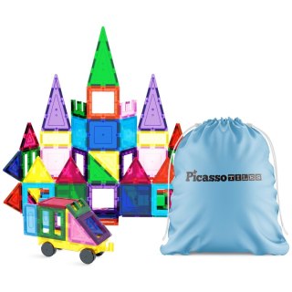 PICASSO Zestaw 61 Elementów W Worku, klocki magnetyczne