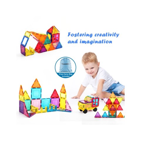 PICASSO Zestaw 61 Elementów W Worku, klocki magnetyczne