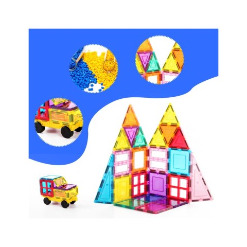 PICASSO Zestaw 61 Elementów W Worku, klocki magnetyczne