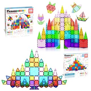 PICASSO Zestaw Diamentowy 100 Elementów, klocki magnetyczne