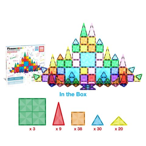 PICASSO Zestaw Diamentowy 100 Elementów, klocki magnetyczne