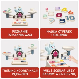 TOPBRIGHTa Głodny Miś Waga szalkowa Montessori Zabawka edukacyjn
