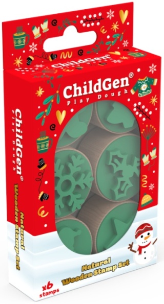 ChildGen, Zestaw drewniane stemple 6 szt. ŚWIĘTA, ŚWIĘTA!