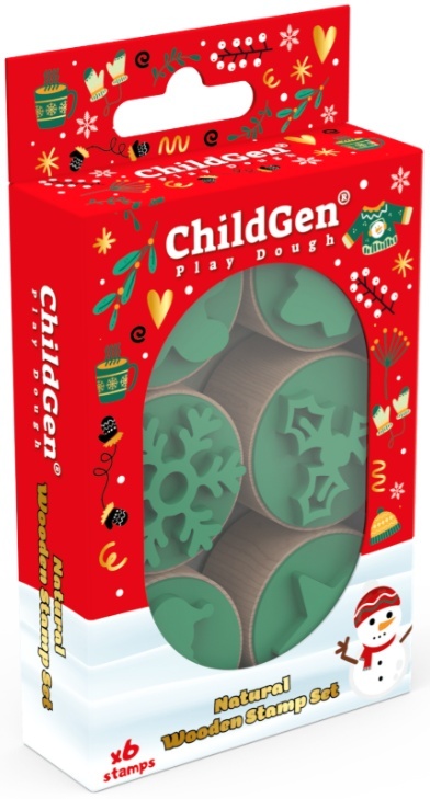 ChildGen, Zestaw drewniane stemple 6 szt. ŚWIĘTA, ŚWIĘTA!