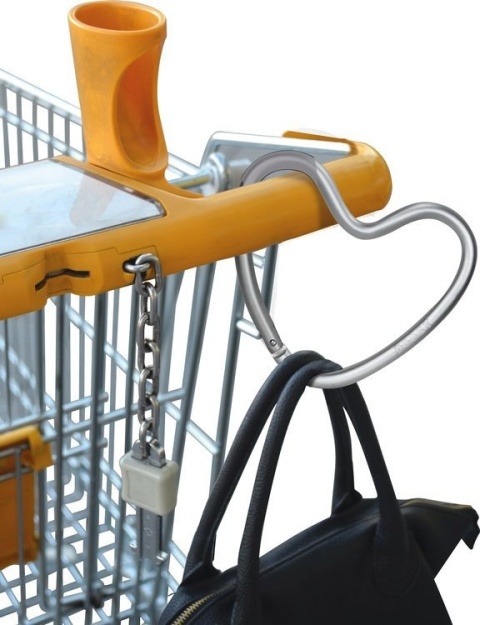 Dooky hak do wózka dziecięcego - Karabińczyk na wózek, Serce Matt Silver