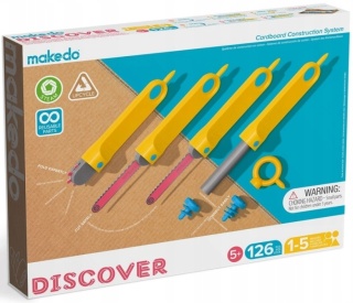 MAKEDO Zestaw narzędzi do konstruowania DIY Makedo Discover 126 el.