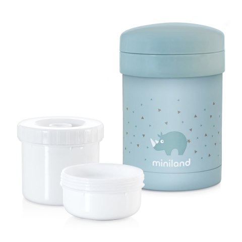 Termos na jedzenie z 2 pojemnikami hermetycznymi Azure-Rose - lazurowy