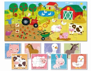 Baby puzzle – DWUSTRONNE puzzle dla najmłodszych – WIEŚ