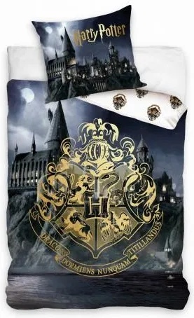 CARBOTEX POŚCIEL HARRY POTTER ZŁOTE LOGO 160X200
