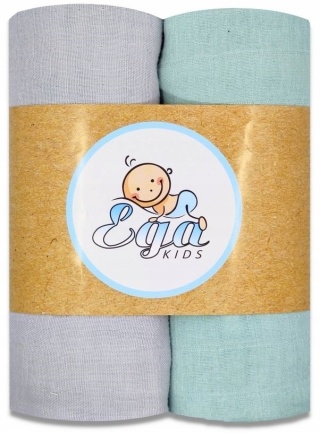 EGA KIDS PIELUSZKI MUŚLINOWE KRESZOWANE PIELUCHA DWUPAK NR2