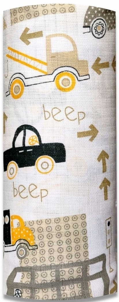 EGA KIDS Pielucha tetra druk, osiedle żółte na b.t, rozm. 70/80,bawełna 1 szt.