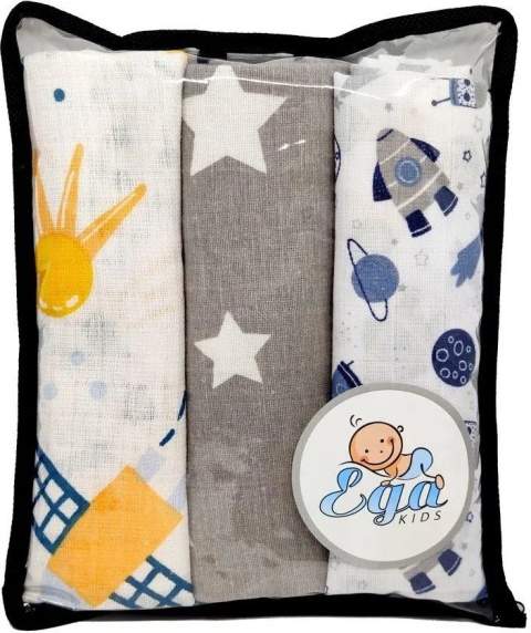 Ega Kids Mix Pieluchowy Zestaw 3 Kosmos, Bawełna