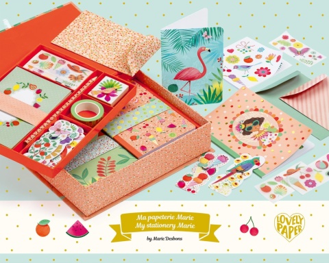 Kuferek z zestawem papierniczym MARIE