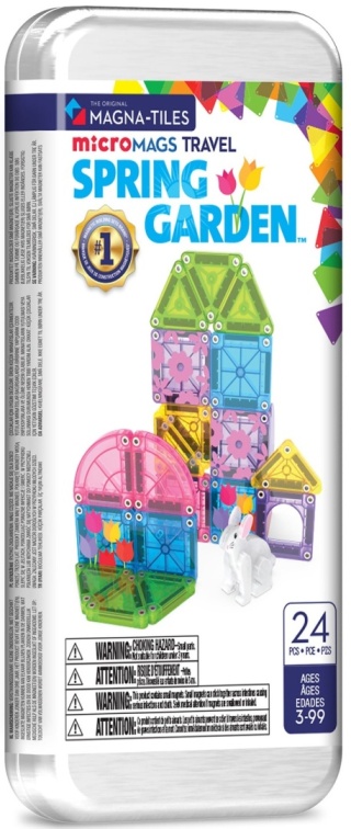 MAGNA-TILES Klocki Magnetyczne microMAGS Spring Garden Travel 24 el.