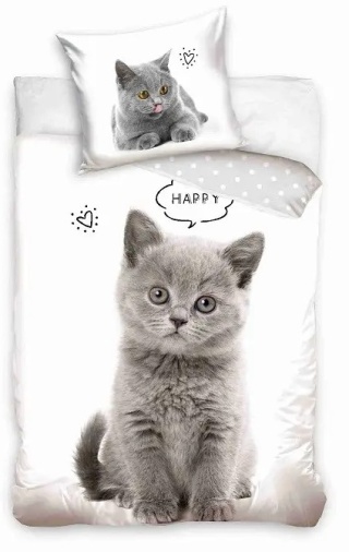 POŚCIEL BAWEŁNA KOTEK 160x200 CM