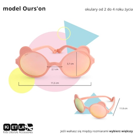 KIETLA Okulary przeciwsłoneczne PeachB Ourson - 2-4 lata
