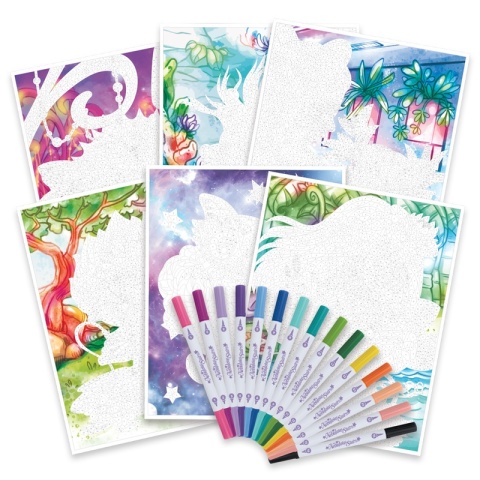 Nebulous Stars Kreatywna kolorowanka z flamastrami Mystery 7+