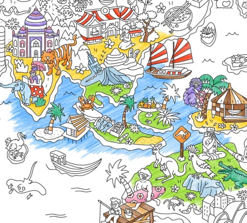 OMY GIGANTYCZNA KOLOROWANKA 100x70cm - ATLAS