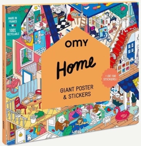 OMY GIGANTYCZNY PLAKAT DO DEKORACJI Z NAKLEJKAMI - MÓJ DOM