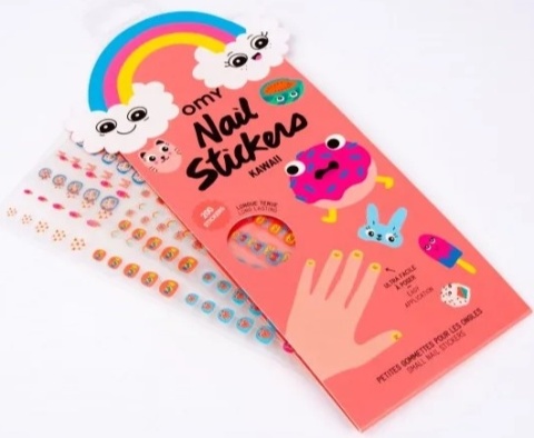 OMY NAKLEJKI NA PAZNOKCIE DLA DZIECI KAWAII - 200 SZTUK
