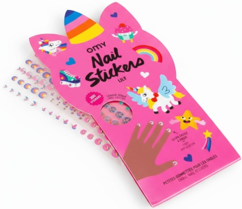 OMY NAKLEJKI NA PAZNOKCIE DLA DZIECI JEDNOROŻCE - 200 SZTUK