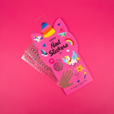 OMY NAKLEJKI NA PAZNOKCIE DLA DZIECI JEDNOROŻCE - 200 SZTUK