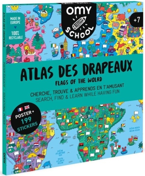 OMY PLAKAT DO NAUKI I ZABAWY - FLAGI PAŃSTW