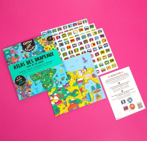 OMY PLAKAT DO NAUKI I ZABAWY - FLAGI PAŃSTW