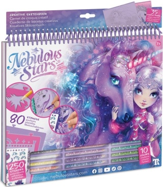 Nebulous Stars Szkicownik z kredkami i naklejkami Konie 7+