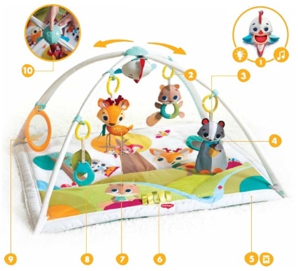 USZ. TINY LOVE 12051068 Gimnastyka dla bobasa z pałąkami Leśna Kraina