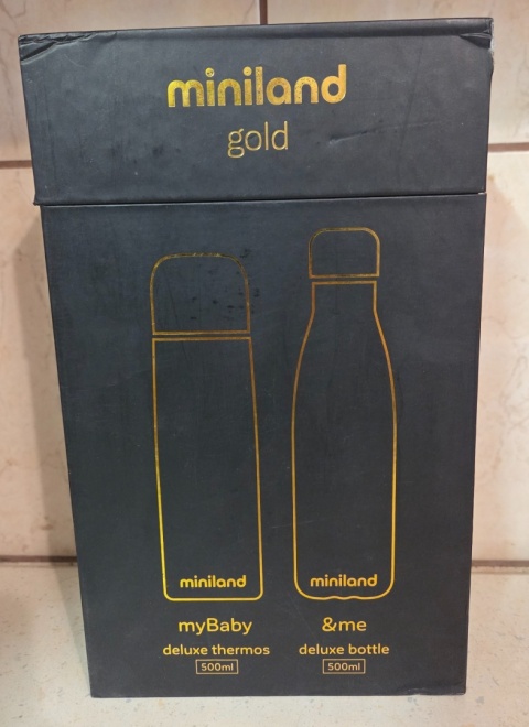 Usz. Termos dla dziecka + butelka dla rodzica Deluxe 500ml - złote
