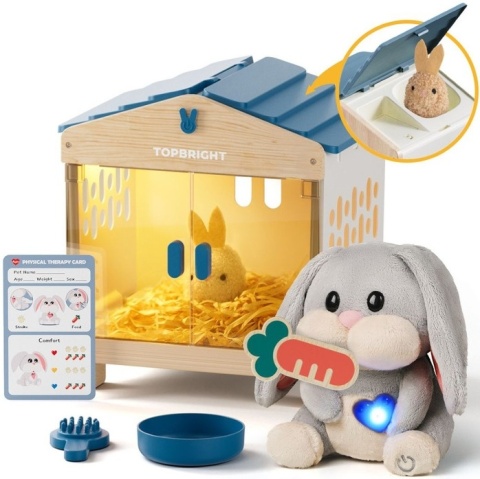 Topbright Pluszowa zabawka interaktywna Mummy Bunny - Zestaw edukacyjny opiekuna króliczka 36m+