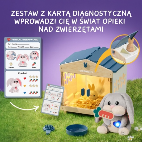 Topbright Pluszowa zabawka interaktywna Mummy Bunny - Zestaw edukacyjny opiekuna króliczka 36m+