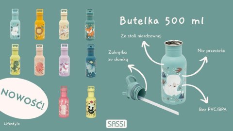 SASSI Butelka na wodę bidon 500 ml Królik