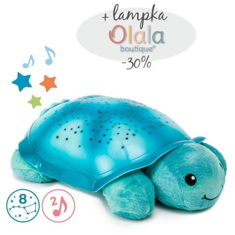Cloud b Lampka nocna z projekcją świetlną - Żółw niebieski, Twinkling Twilight Turtle Aqua
