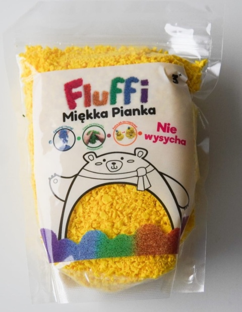 FLUFFI miękka pianka sensoryczna, ŻÓŁTA 50g