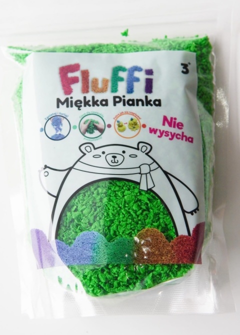 FLUFFI miękka pianka sensoryczna, ZIELONA 50g