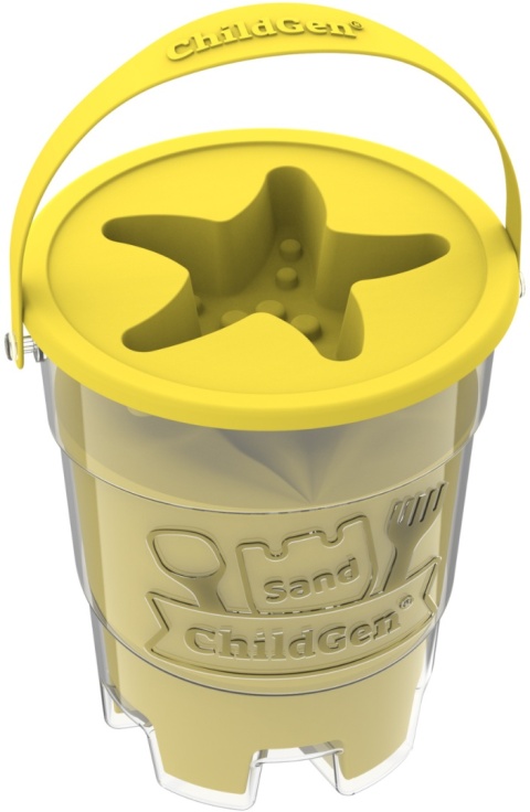 Piasek kinetyczny z foremką 500g, zapach brzoskwiniowy, kolor żółty