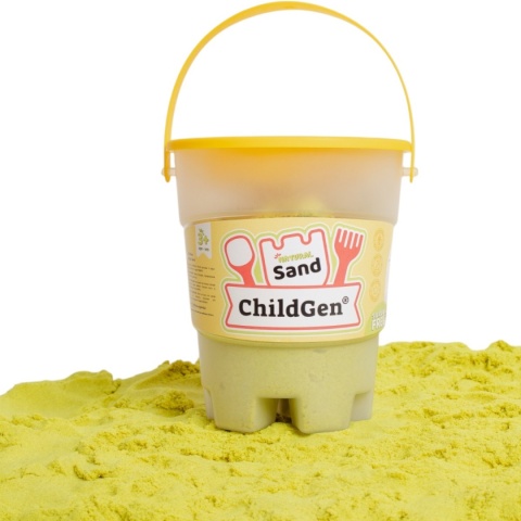 Piasek kinetyczny z foremką 500g, zapach brzoskwiniowy, kolor żółty