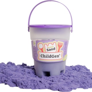 Piasek kinetyczny z foremką 500g, zapach brzoskwiniowy, kolor Fioletowy